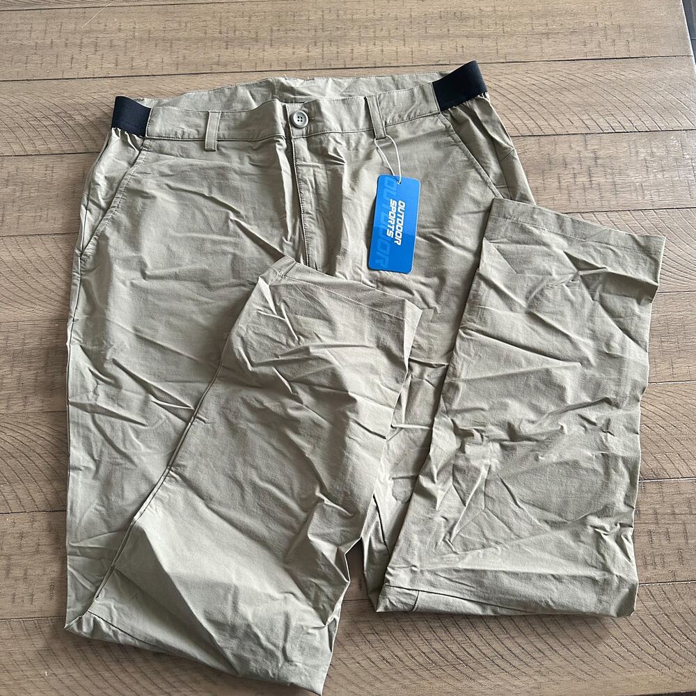 Khaki Outdoor Sports Pants Size 36 Lightweight Hiking Mens NWT
